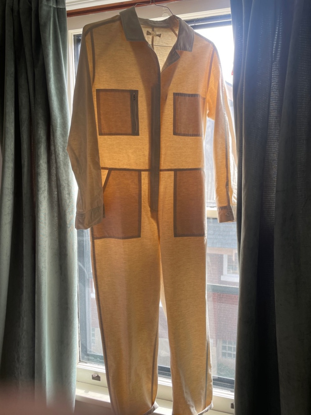 Outerknown Beige Jumpsuit with Dark Brown Trim
